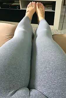 In the grey yoga pants