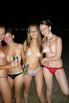 Nighttime gogo beach party
